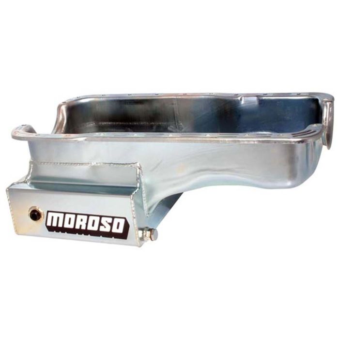 Moroso Ford 351W (w/Front Sump) Kicked Out Road Race Baffled 9qt 8in Steel Oil Pan