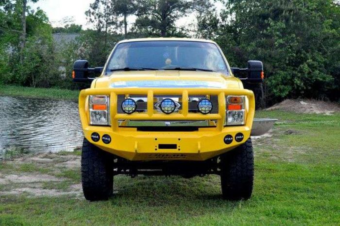 Road Armor 08-10 Ford F-250 Stealth Front Winch Bumper w/Titan II Guard Wide Flare - Tex Blk - 0