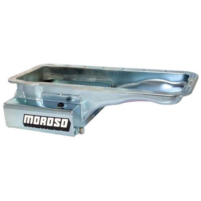 Moroso Ford 352-428 FE (w/Front Sump) Kicked Out Road Race Baffled 8qt 6in Steel Oil Pan