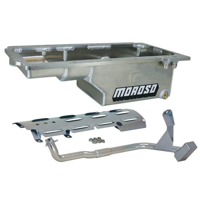 Moroso GM LS/93-02 F-Body (w/-10An Fitting) Deep Drag Race Baffled Wet Sump 6qt 9in Aluminum Oil Pan