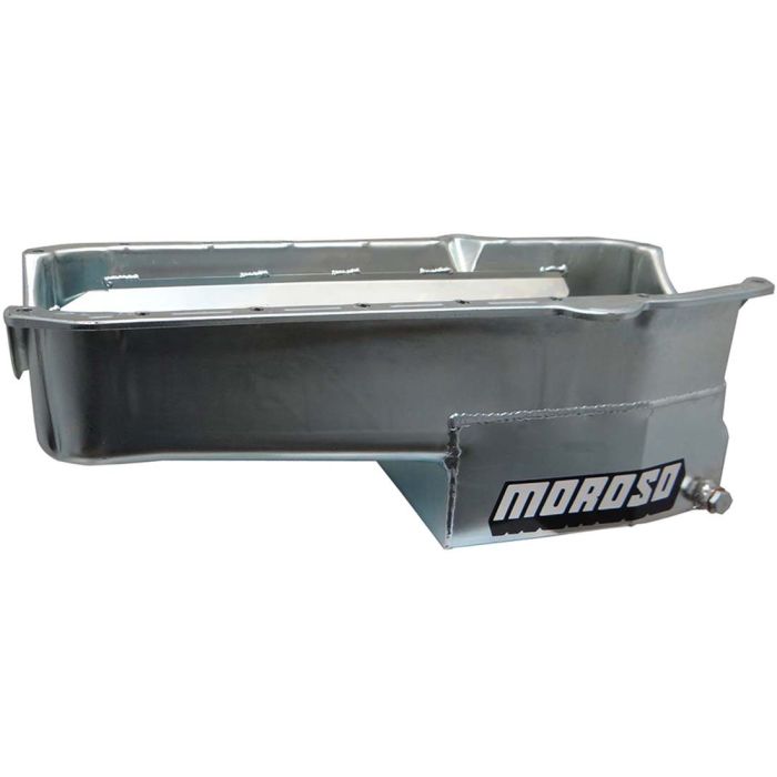 Moroso 80-85 Chevrolet Small Block (w/Passenger Side Dipstick) Wet Sump 7qt 7.5in Steel Oil Pan