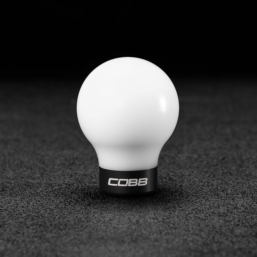 Subaru 6-Speed COBB Knob - White Knob w/ Stealth Black