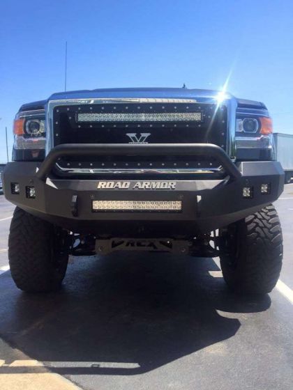 Road Armor 15-19 GMC 2500 Stealth Front Bumper w/Pre-Runner Guard - Tex Blk - 0