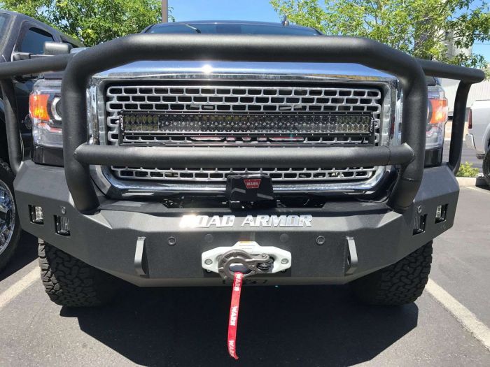 Road Armor 15-19 GMC 2500 Stealth Front Winch Bumper w/Lonestar Guard - Tex Blk - 0