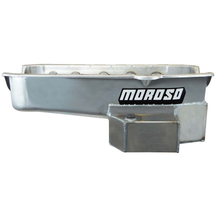 Moroso 80-85 Chevrolet Small Block/Dart (w/2 Piece Seal) Road Race Wet Sump 7qt 7.5in Steel Oil Pan