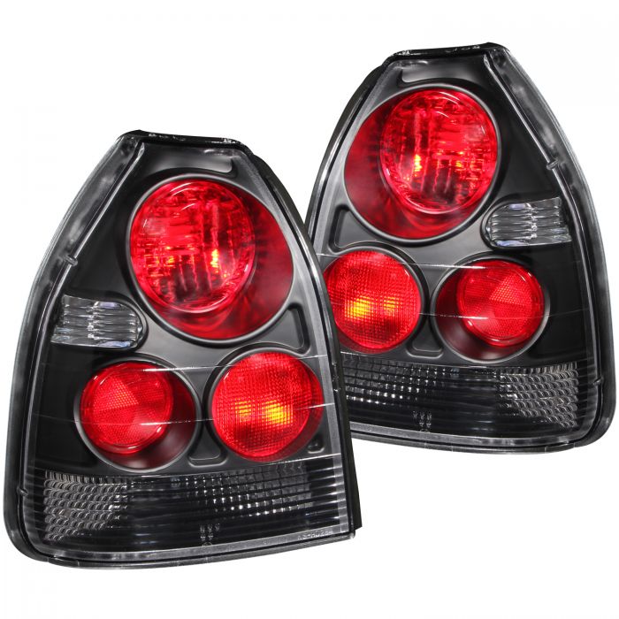 ANZO 1996-2000 Honda Civic Taillights Black