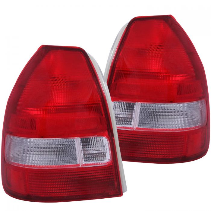 ANZO 1996-2000 Honda Civic Taillights Red/Clear