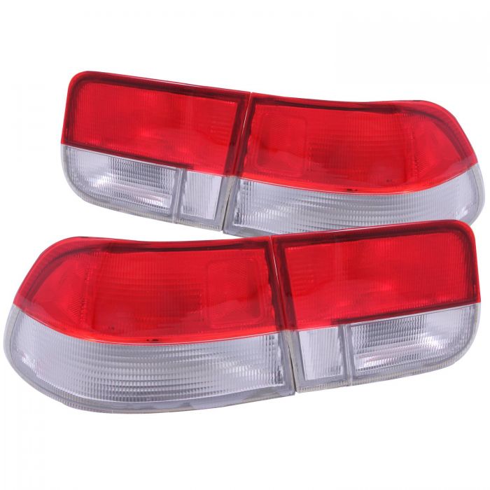 ANZO 1996-2000 Honda Civic Taillights Red/Clear - OEM 4pc