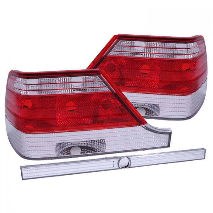 ANZO 1995-1999 Mercedes Benz S Class W140 Taillights Red/Clear