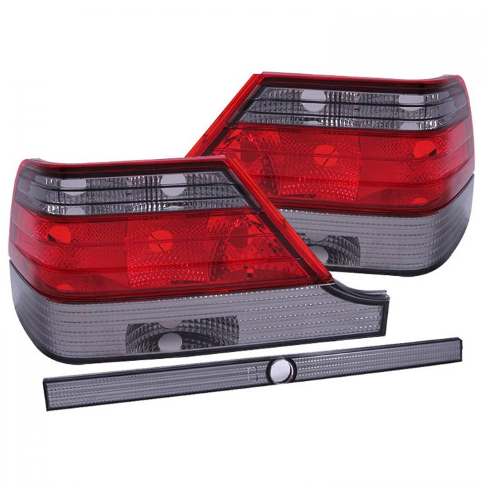 ANZO 1995-1999 Mercedes Benz S Class W140 Taillights Red/Smoke