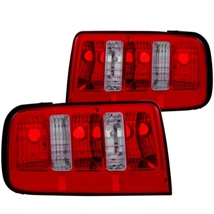 ANZO 2005-2009 Ford Mustang Taillights Red/Clear - 2010 Style