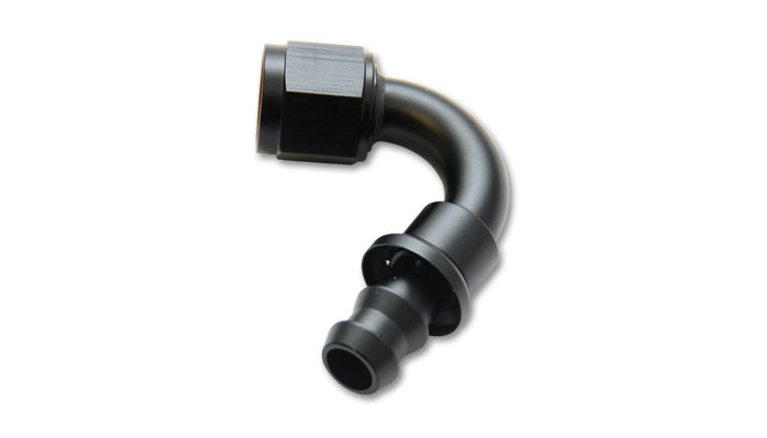 Push-On 120 Degree Hose End Elbow Fitting; Size: -4AN