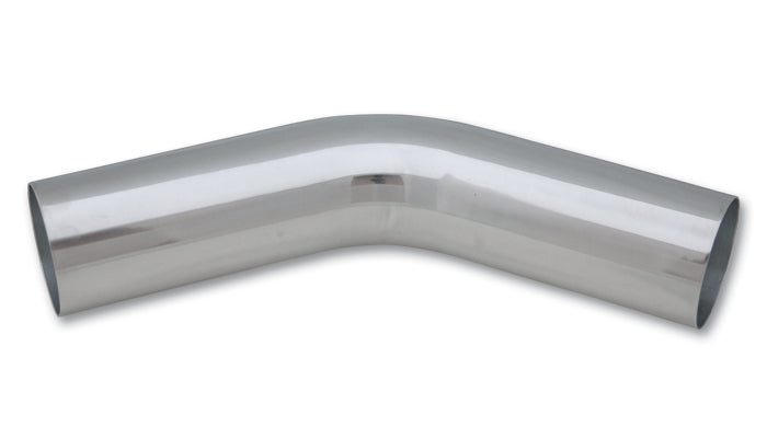 45 Degree 3.25" OD Aluminum Bend, 3.25" CLR, 5" Leg Length