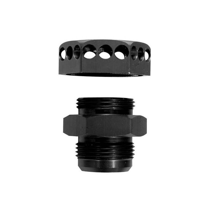 Moroso Positive Seal Fitting -16An - Black Anodized Aluminum - Single