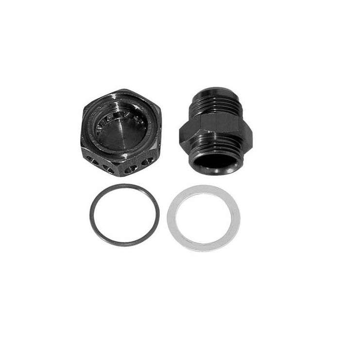 Moroso Positive Seal Fitting -12An - Black Anodized Aluminum - Single