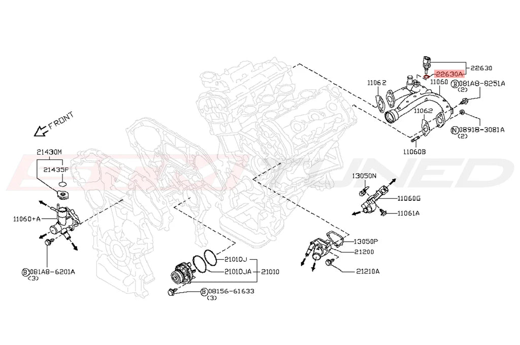 Nissan Coolant Temp Sensor Washer for R35 GTR Z 370Z 350Z (22636-N4200) - 0