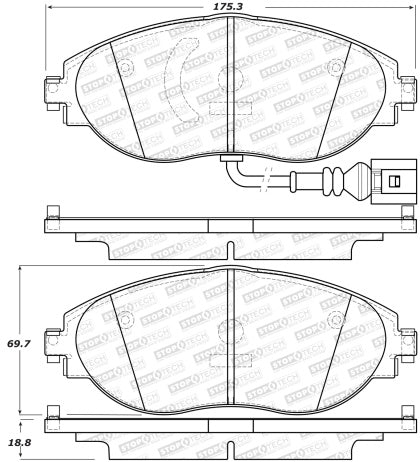 Audi VW Brake Pad Set - StopTech 309.16330