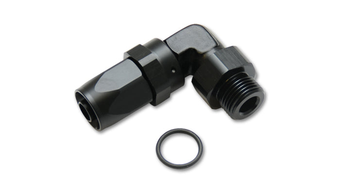 Male -6AN 90 Degree Hose End Fitting; Thread 7/16-20 Thread (4)