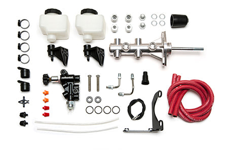 Wilwood Tandem Remote M/C Kit w L/H Brkt & Prop Valve - 7/8in Bore Ball Burnished-W/Pushrod