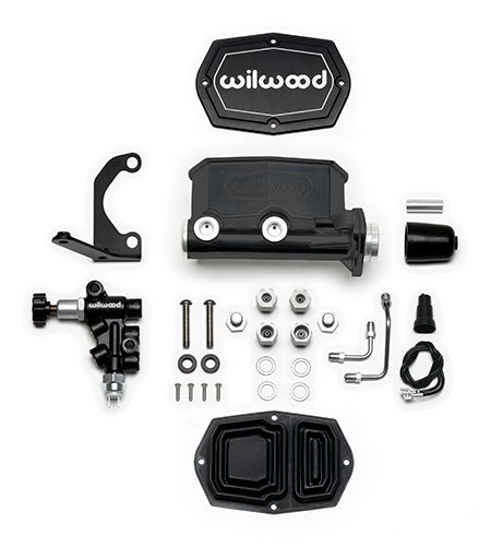 Wilwood Compact Tandem M/C - 1in Bore w/RH Bracket and Valve - Black