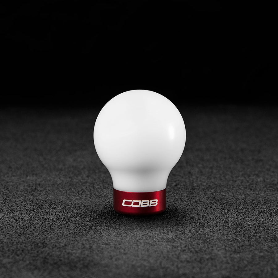 Mazda COBB Knob - White Knob w/ Race Red