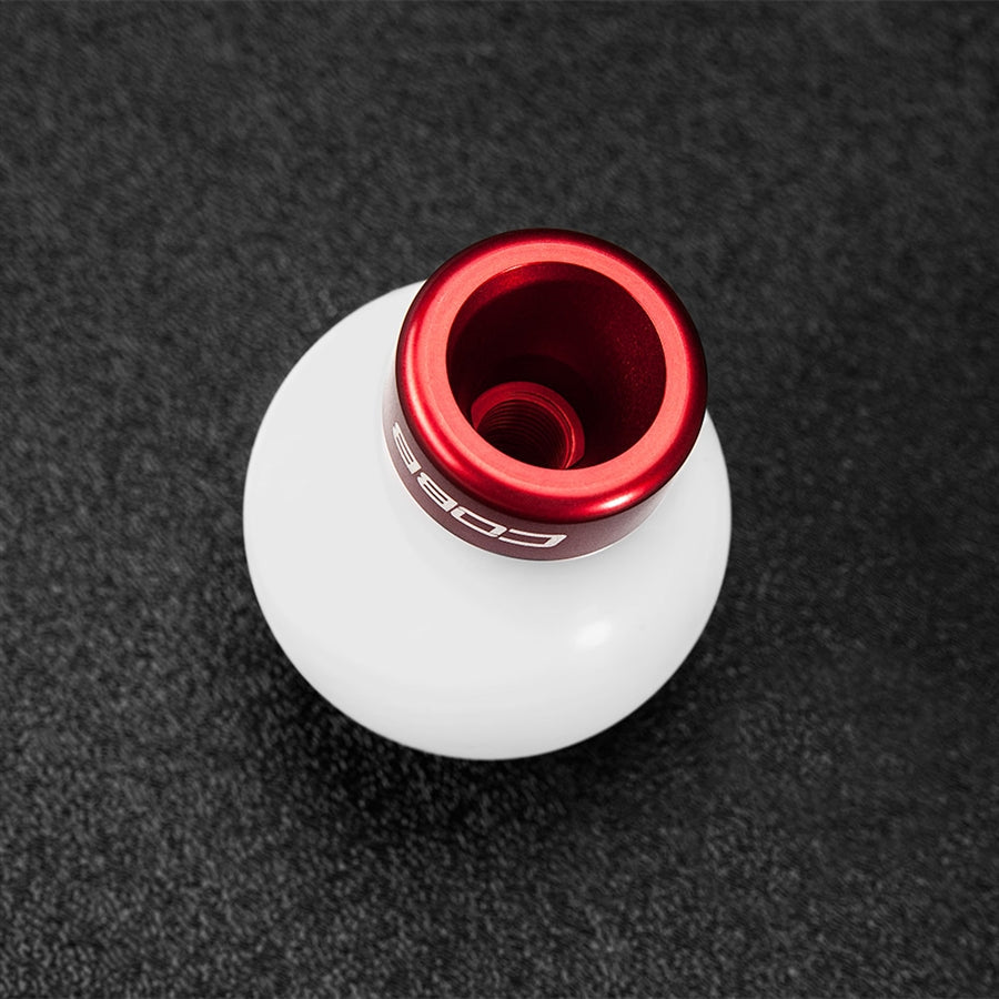 Mazda COBB Knob - White Knob w/ Race Red