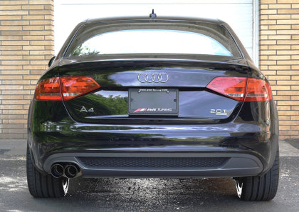 AWE Tuning Audi B8 A4 Touring Edition Exhaust - Single Side Polished Silver Tips - 0