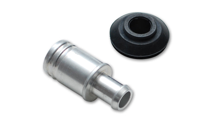 Vacuum Hose Fitting 16mm (5/8") O.D. (Aluminum w/Rubber Grommet)