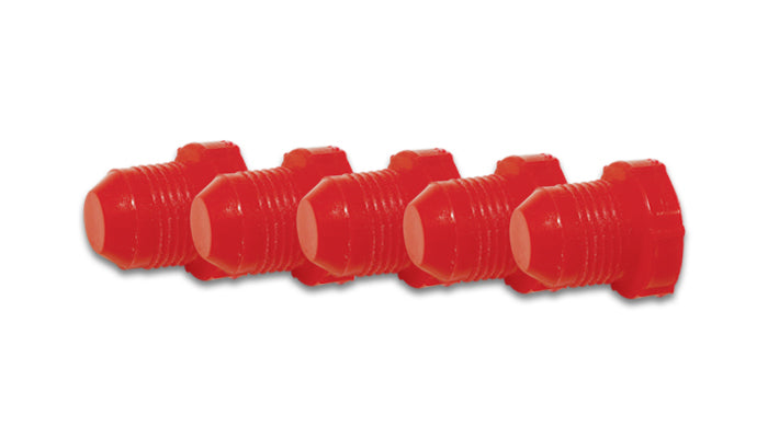 Male -3AN Plastic Plug, Red, Pack of 5