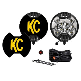 KC HiLiTES SlimLite 6in. LED Light 50w Spot Beam (Pair Pack System) - Black