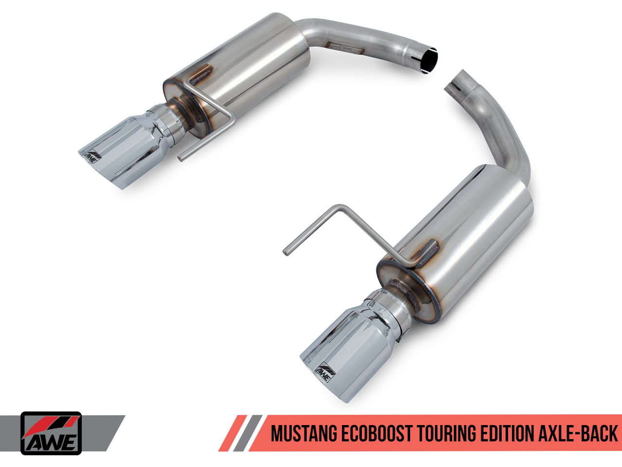 AWE Touring Edition Axle-back Exhaust for S550 Mustang EcoBoost - Chrome Silver Tips