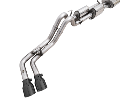 AWE 0FG Exhaust with BashGuard for 3rd Gen Tacoma - Dual Diamond Black Tips