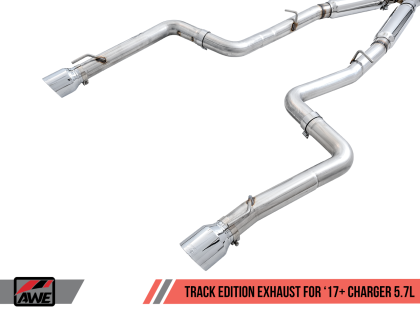 AWE Track Edition Exhaust for 17+ Charger 5.7 - Chrome Silver Tips