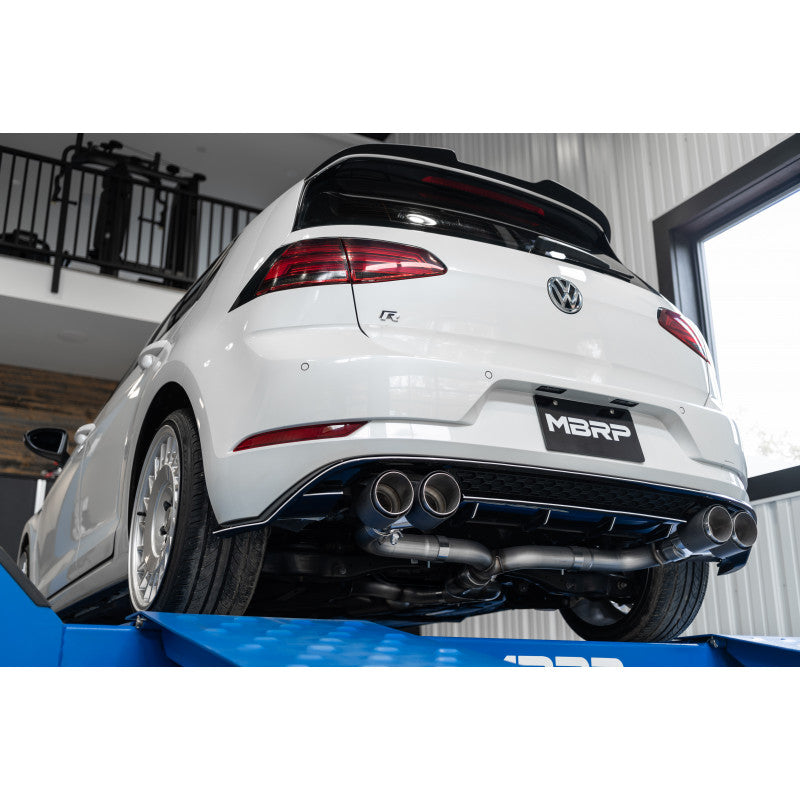 MBRP PRO Series VW Mk7 R 3" Cat Back Quad Rear Exhaust With CF Tips