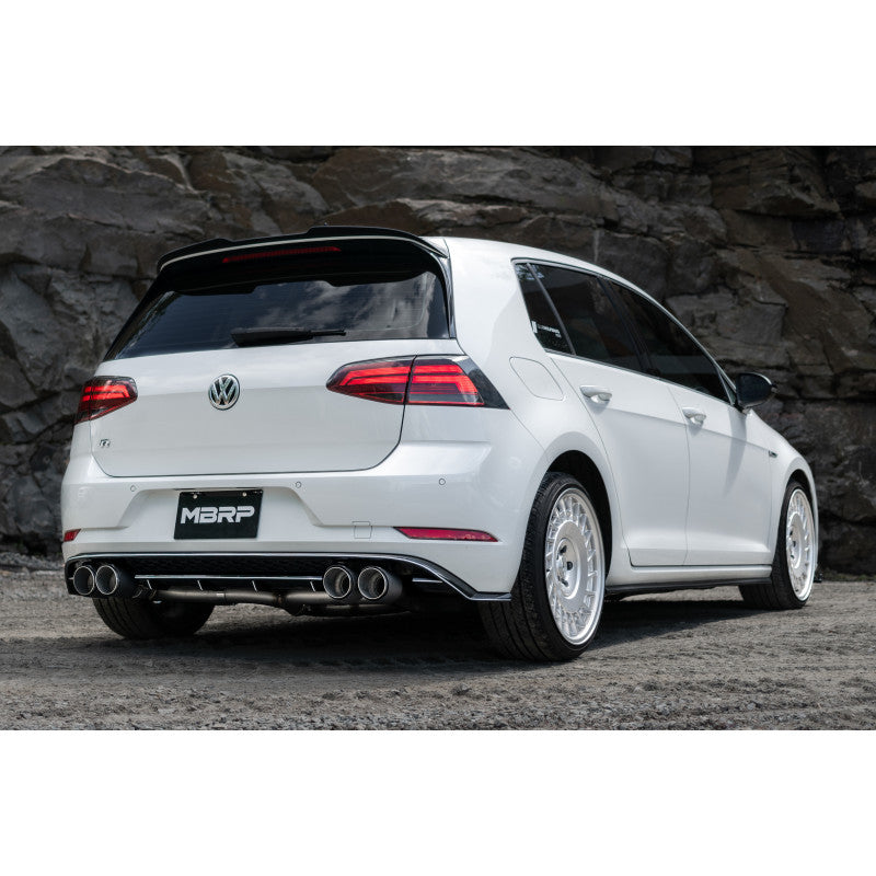 MBRP PRO Series VW Mk7 R 3" Cat Back Quad Rear Exhaust With CF Tips