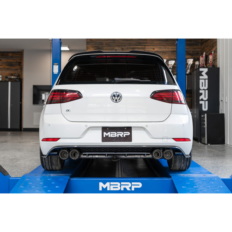 MBRP PRO Series VW Mk7 R 3" Cat Back Quad Rear Exhaust With CF Tips