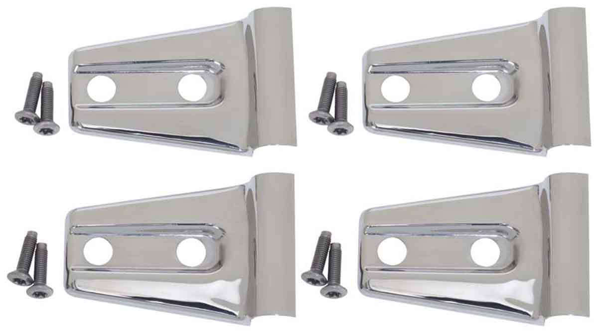 Kentrol 07-18 Jeep Wrangler JK Door Hinge Overlays 4 Pieces 2 Door - Polished Silver