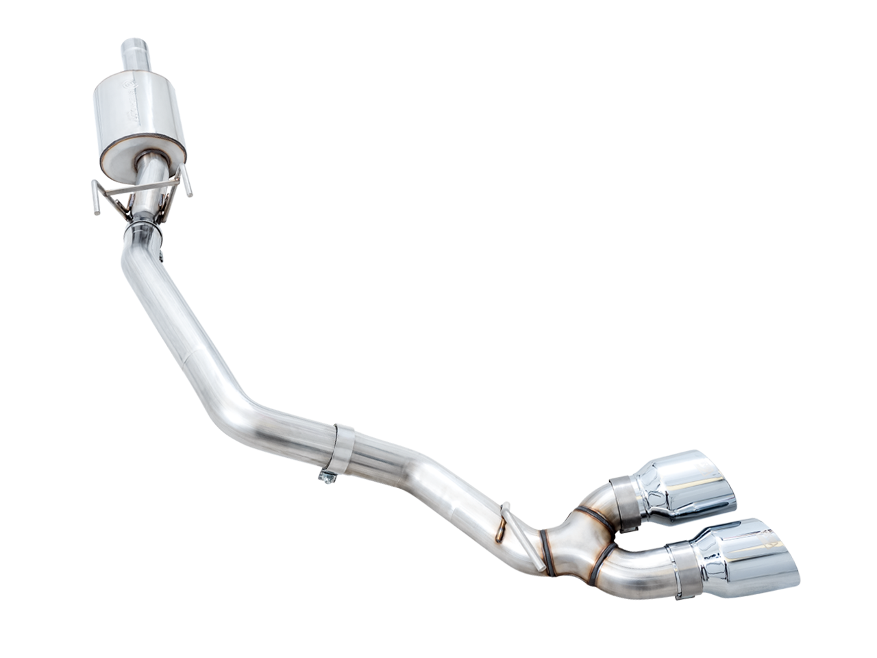 AWE 0FG Single Side Exit Catback Exhaust for 4th Gen RAM 1500 5.7L (without bumper cutouts) - Dual Chrome Tips