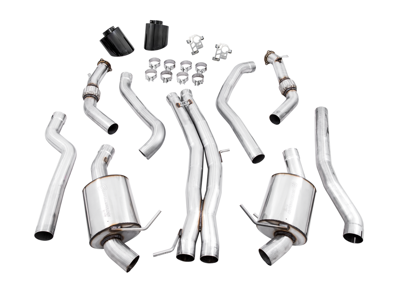 AWE Touring Edition Exhaust for Audi B9.5 RS 5 Coupe - Non-Resonated - Diamond Black RS-style Tips