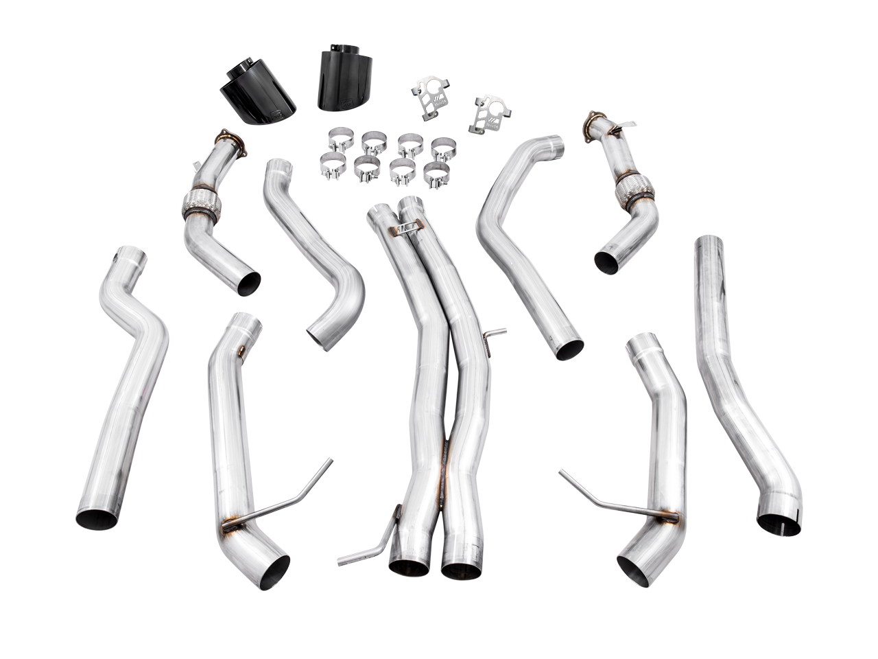 AWE Track Edition Exhaust for Audi B9.5 RS 5 Coupe - Non-Resonated - Diamond Black RS-style Tips