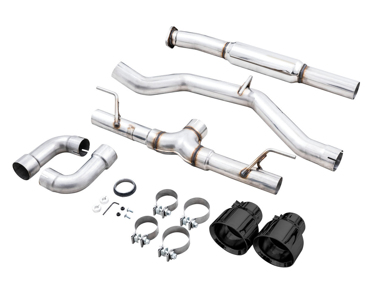 AWE Track Edition Exhaust for Subaru BRZ / Toyota GR86 / Toyota 86 / Scion FR-S - Diamond Black Tips