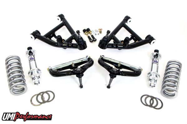 UMI Performance 78-88 GM G-Body 82-03 S10/S15 Competition Front End Kit 650lb Drop Spindle - Black