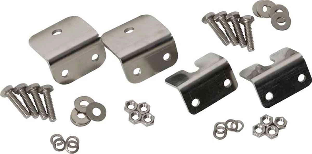 Kentrol 72-86 Jeep CJ Strut Rod Mounting Brackets 4 Pieces Fiberglass - Polished Silver