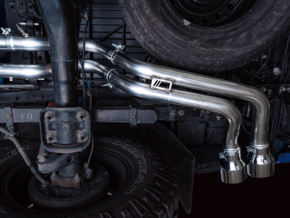 AWE 0FG Exhaust with BashGuard for 3rd Gen Tacoma - Dual Chrome Silver Tips