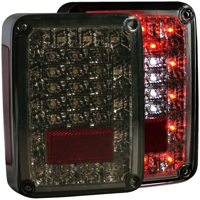 ANZO 2007-2015 Jeep Wrangler LED Taillights Smoke