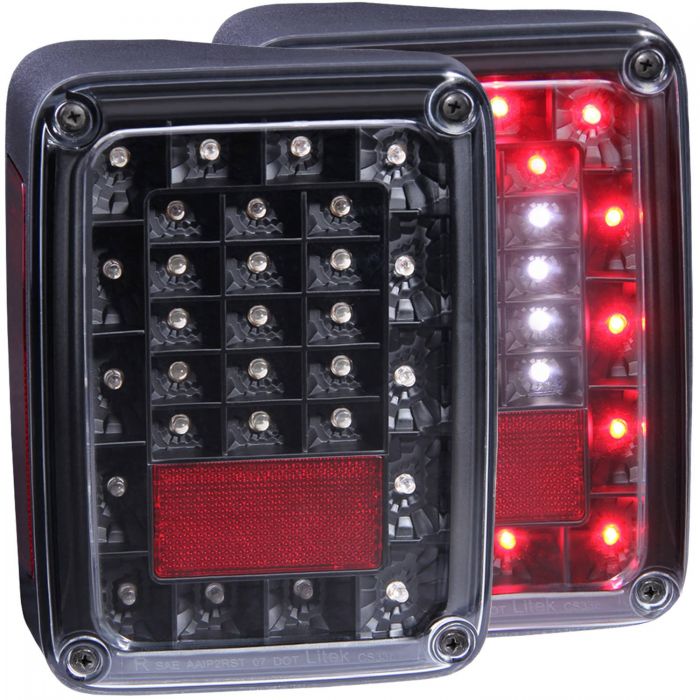 ANZO 2007-2015 Jeep Wrangler LED Taillights Black