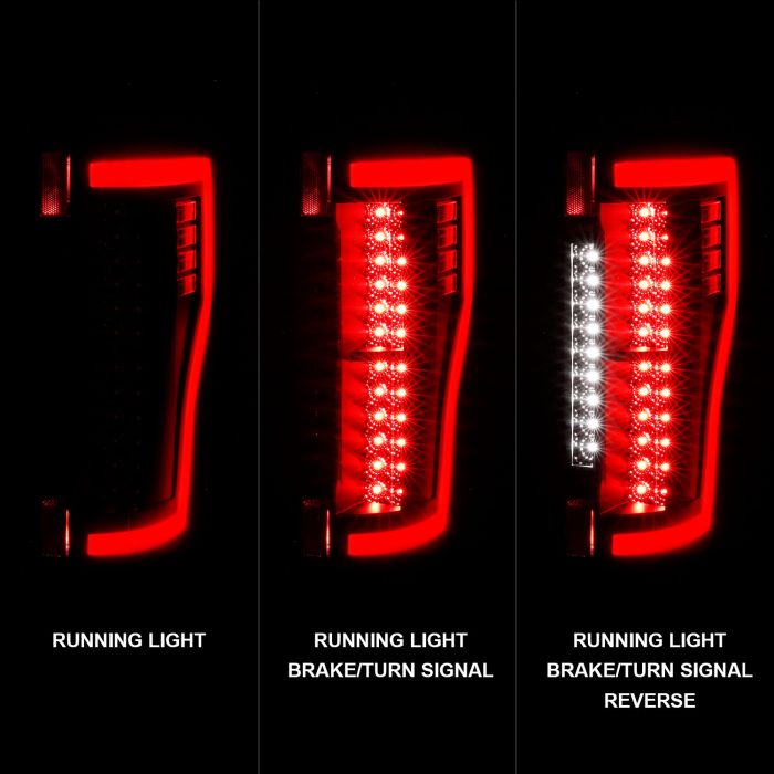 ANZO 2017+ Ford F-250 LED Taillights - Black/Clear - 0