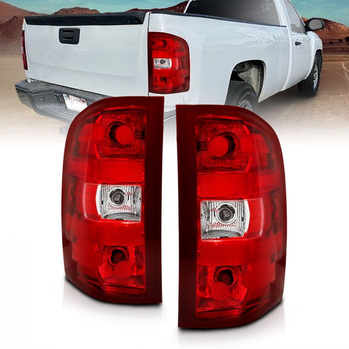 ANZO 2007-2013 Chevy Silverado Taillight Red/Clear Lens (OE Replacement)