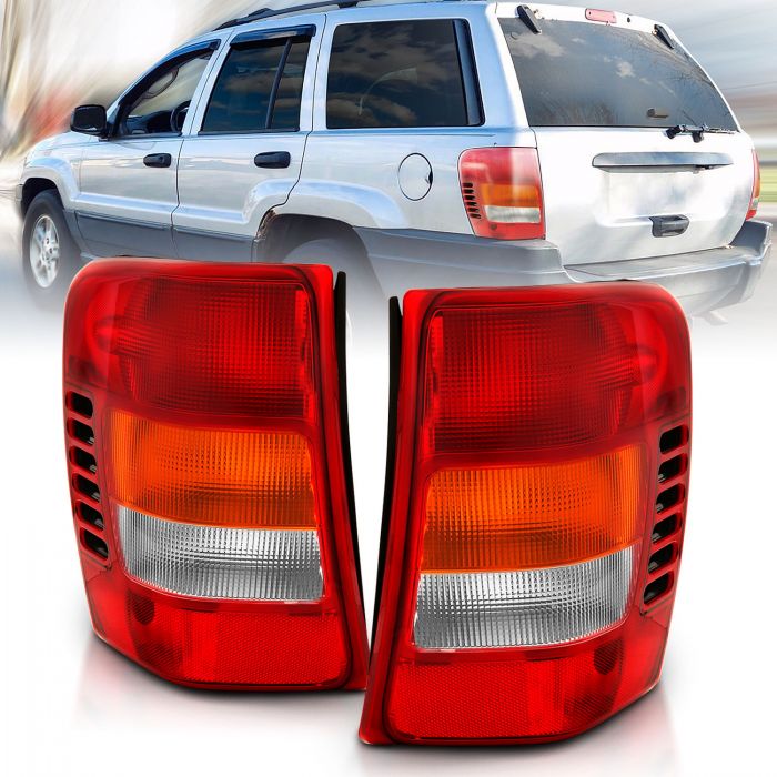 ANZO 1999-2004 Jeep Grand Cherokee Taillight Red/Clear Lens (OE Replacement)