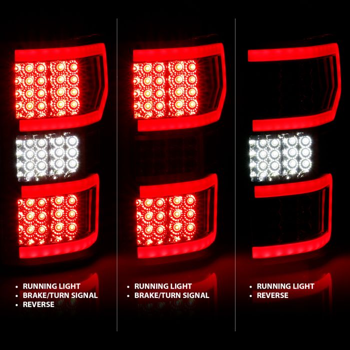 ANZO 2018-2019 Ford F-150 LED Taillight Chrome (Red Light Bar) (w/ Sequential) - 0